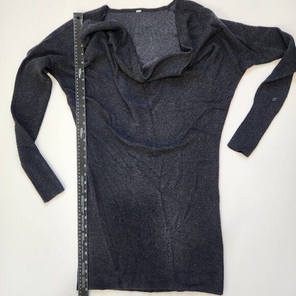 Lululemon Serenity Sweater Wrap Tunic Dress 6 Gray Reversible Cowl Neck W3408S - Picture 10 of 12